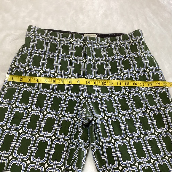 Anthropologie The Essential Collection Geometric Pattern Pants Green Blue VGUC - Picture 5 of 10